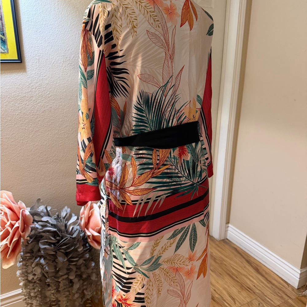 Zara Multicolor Tropical Print Women's Robe - Picture 3 of 7